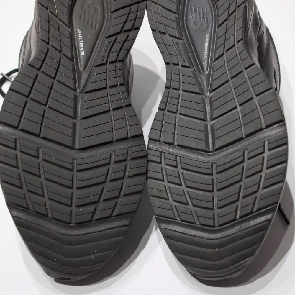 New Balance 608 Slip Resistant Walking Work Shoes Black Leather Men 9.5EE X-Wide